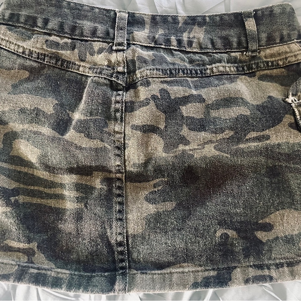 Sexy Mini Camouflage Denim Mini Skirt: Size Small